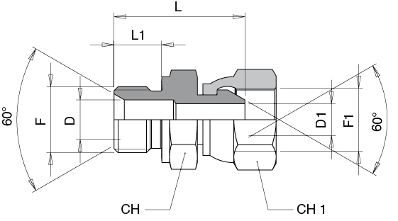 ADAPTEUR DROIT FBSPP 60° - HBSPP 60°