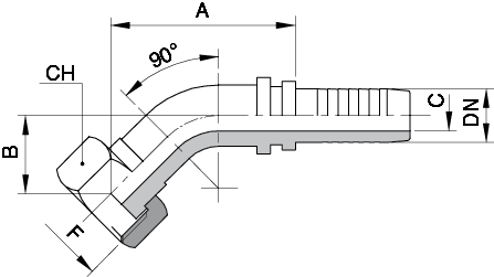 FEMMINA ORFS 45° - SAE J1453