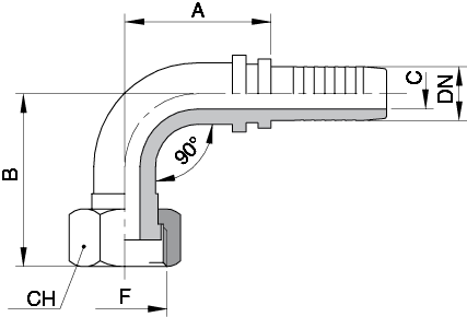 FEMMINA ORFS 90° - SAE J1453
