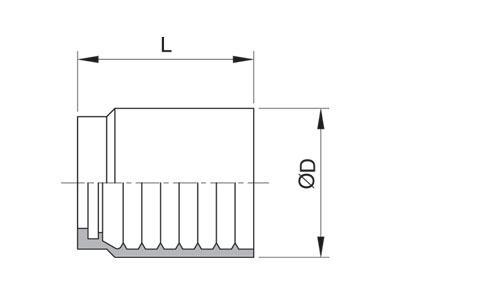 PRESSHÜLSE FÜR R1AT, R2AT SCHLAUCH