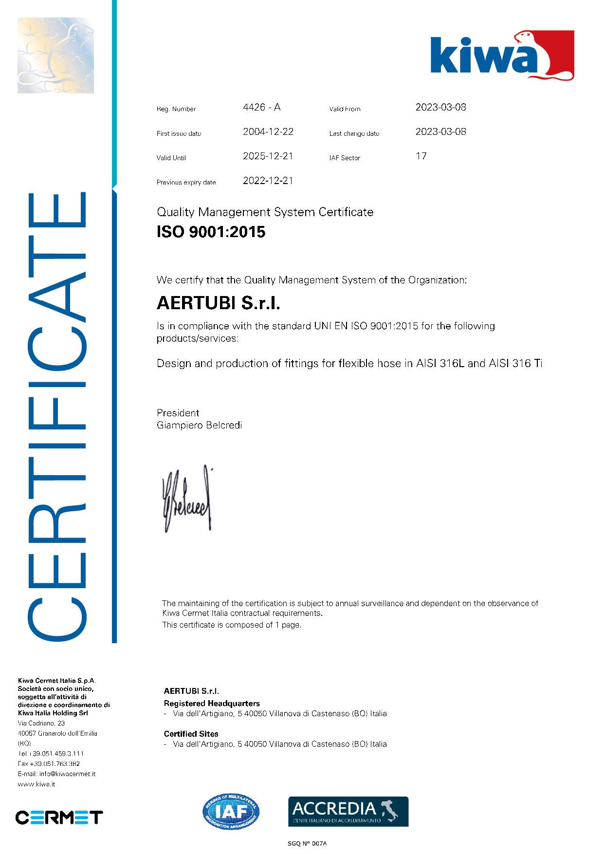 certificato