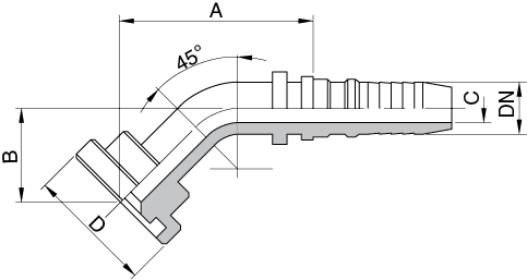 FLANGIA CURVA 90° 3000 - 6000 PSI SAE J518